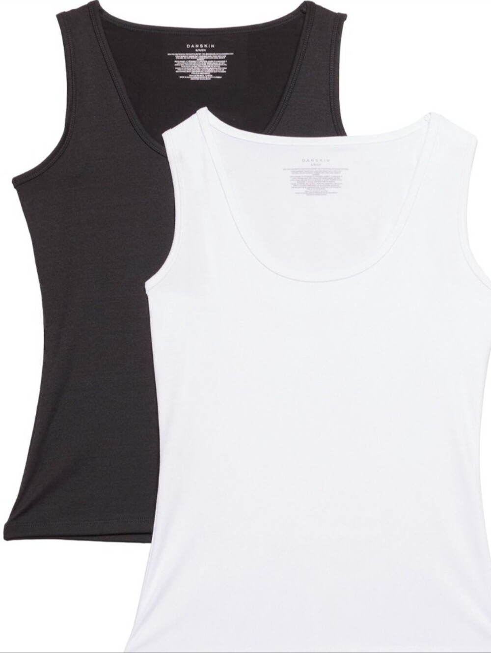 Danskin 2-PK Layering Scoop Neck Tank Top- Black/White